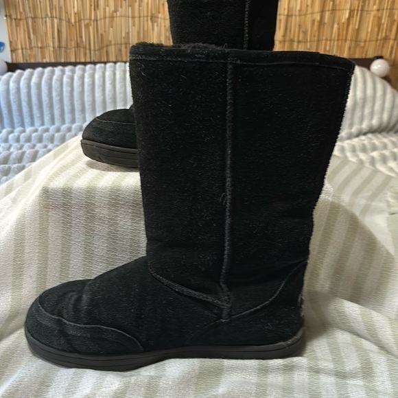 BEAR PAW Black Classic Snow Winter Boots Women’s Size 10 Black Faux Fur Lining - Picture 10 of 16
